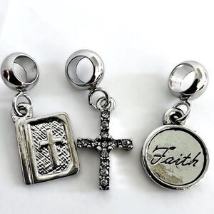 Bible Cross Faith Charm Set